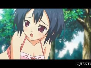 Hentai cutie slit fucked in a pool outdoor